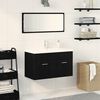 vidaXL Badezimmerschrank Schwarz Eichen-Optik 90 x 38,5 x 46 cm