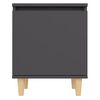 vidaXL Nachttische mit Massivholz-Beinen 2 Stk. Grau 40x30x50 cm