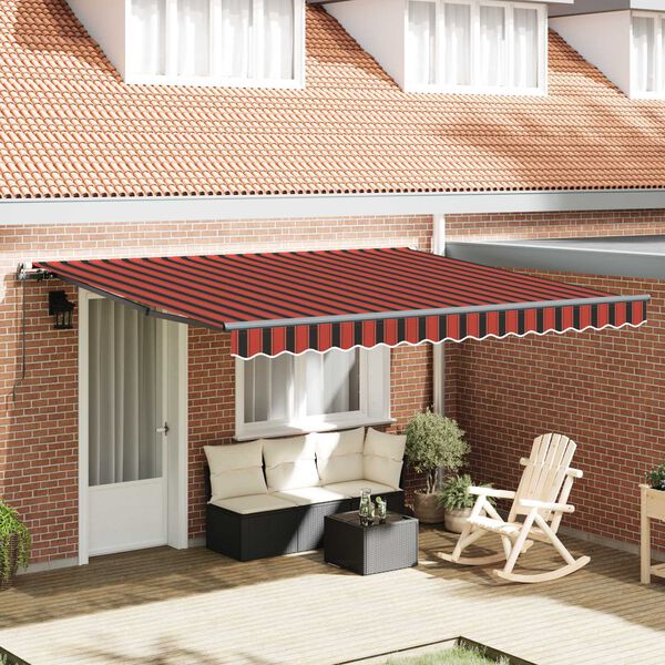 vidaXL Einziehbare Markise Orange und Braun 400 x 300 cm