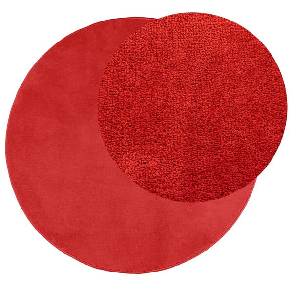 vidaXL Teppich OVIEDO Kurzflor Rot &Oslash; 100 cm