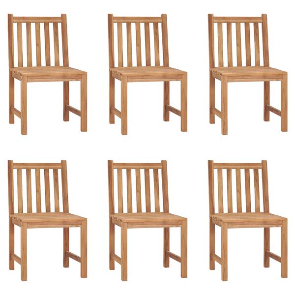 vidaXL Gartenst&uuml;hle 6 Stk. mit Kissen Massivholz Teak