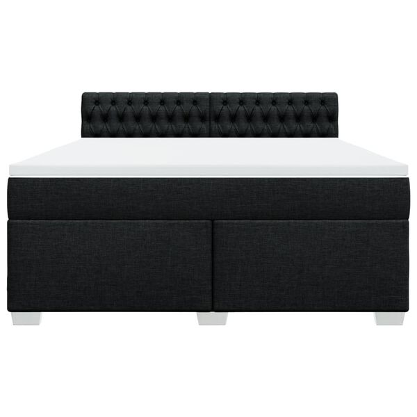 vidaXL Boxspringbett mit Matratze Schwarz 180x200 cm Stoff