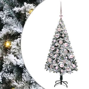 vidaXL Künstlicher Weihnachtsbaum mit 150 LEDs mit Ständer Weiß 120 cm