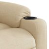vidaXL Elektrischer Massagesessel mit Aufstehhilfe Creme Stoff