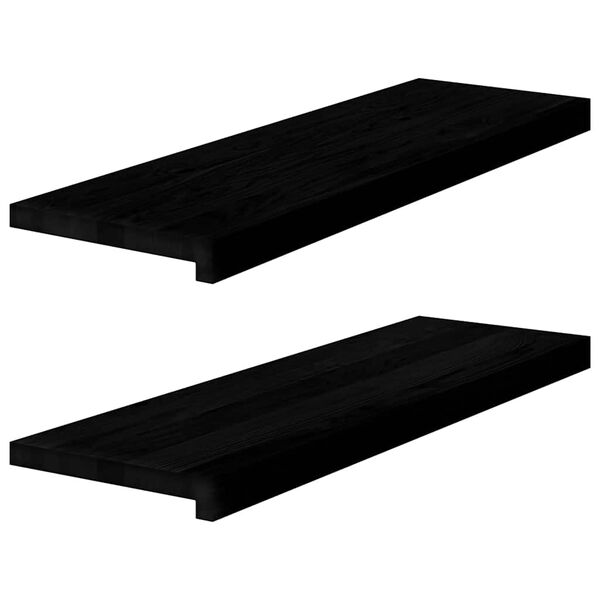 vidaXL Fensterb&auml;nke 2 Stk. Dunkelbraun 80x30x2 cm Massivholz Eiche