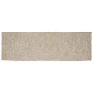 vidaXL Bereichsteppich Nat&uuml;rlich und Wei&szlig; 60 x 250 cm Jute
