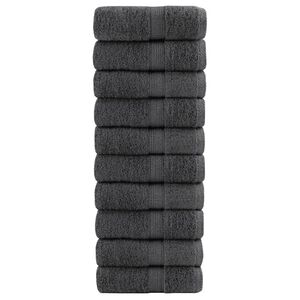 vidaXL Premium-Wascht&uuml;cher SOLUND 10 Stk. Anthrazit 30x30 cm 600 g/m&sup2;
