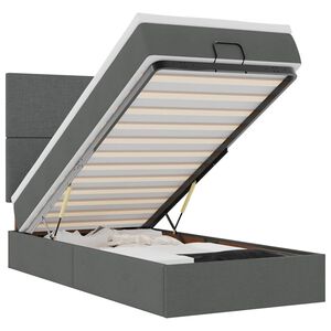 vidaXL Ottomane Bett mit Matratze & LEDs Dunkelgrau 80x200 cm Stoff