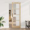 vidaXL Schiebet&uuml;r Natur 78 x 232 cm Massivholz Kiefer und Glas