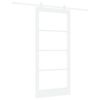 vidaXL Schiebet&uuml;r ORKDAL Wei&szlig; 93 x 202 cm Massivholz Kiefer und Glas