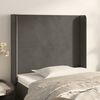 vidaXL Kopfteil mit Ohren Dunkelgrau 93x16x118/128 cm Samt