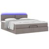vidaXL Ottomane Bett mit Matratze & LEDs Taupe 180x200 cm Stoff