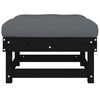 vidaXL Gartenhocker mit Kissen 2 Stk. Schwarz Massivholz Kiefer