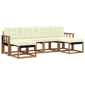 vidaXL Outdoor-Sofagarnitur 6 stk. Natur und Creme