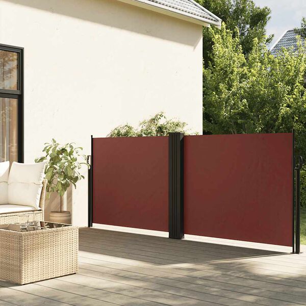 vidaXL Seitenmarkise Ausziehbar Braun 120x600 cm