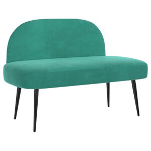 vidaXL Gepolsterte Bank mit R&uuml;ckenlehne T&uuml;rkis 110 x 60 x 76 cm Samt
