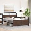vidaXL Metallbett ohne Matratze Braun Eichen-Optik 140x200 cm