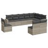 vidaXL 10-tlg. Garten-Sofagarnitur mit Kissen Hellgrau Poly Rattan