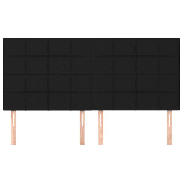 vidaXL Kopfteil Schwarz 200 x 5 x 118/128 cm Stoff