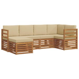 vidaXL Ecksofa Set mit Kissen 6 pcs Natur und Beige