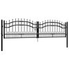 vidaXL Gartentor KAMPEN mit Speerspitze Schwarz 302 x 78 cm Stahl