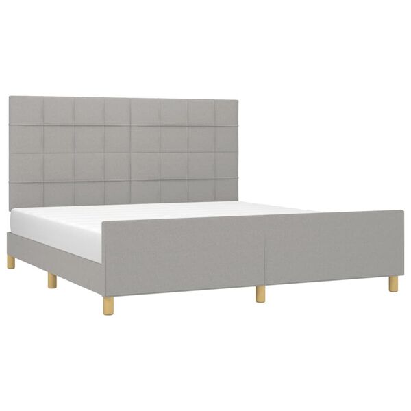 vidaXL Bettgestell ohne Matratze Hellgrau 160x200 cm Stoff