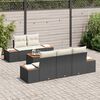 vidaXL Gartensofa-set mit Kissen 6 pcs Schwarz Poly Rattan