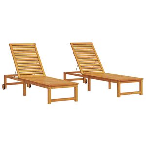 vidaXL Sonnenliege 2 stk. Massivholz Akazie Braun