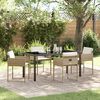 vidaXL Garten Essgruppe mit Kissen 5 pcs Beige Poly-Rattan