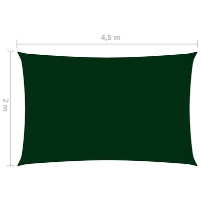 vidaXL Sonnensegel Oxford-Gewebe Rechteckig 2x4,5 m Dunkelgrün