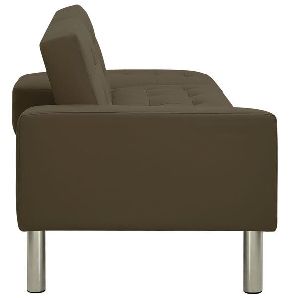 vidaXL Schlafsofa Braun Kunstleder