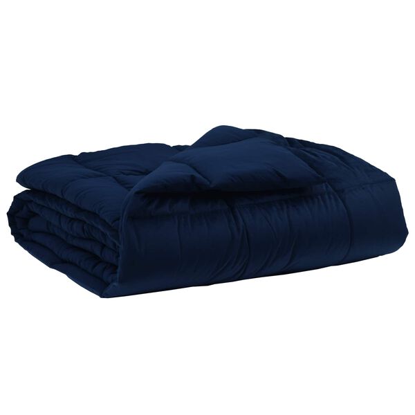 vidaXL Sommerdecke Gepolstert Dunkelblau 135 x 220 cm Mikrofaser