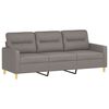 vidaXL 3-tlg. Sofagarnitur mit Kissen Taupe Stoff