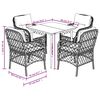 vidaXL 5-tlg. Garten-Essgruppe mit Kissen Grau Poly Rattan