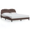 vidaXL Bettgestell "Viana" mit LED ohne Matratze Braun 160x200 cm