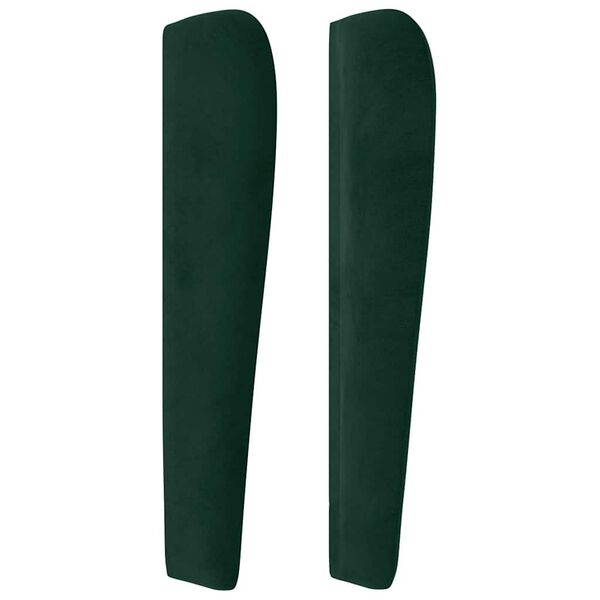 vidaXL Kopfteil mit Ohren Dunkelgr&uuml;n 183x23x118/128 cm Samt