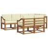 vidaXL Outdoor-Sofagarnitur 7 Stk. Natur und Creme