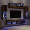 vidaXL TV-Schrankset mit LED-Lichtleisten 6 pcs Altholz Holzwerkstoff