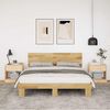 vidaXL Massivholzbett mit Kopfteil ohne Matratze 140x190 cm Eichenholz