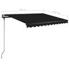 vidaXL Markise Manuell Einziehbar mit LED 350x250 cm Anthrazit