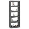 vidaXL B&uuml;cherregal/Raumteiler Grau 60x30x167,5 cm Massivholz Kiefer