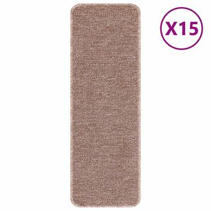 vidaXL Rutschfeste Treppenmatten 15 stk. 60 x 25 cm Hellbraun PP
