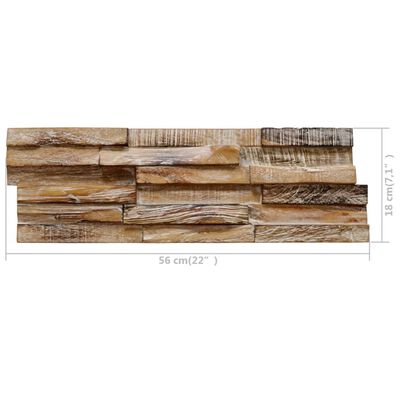 vidaXL 3D-Wandverkleidung 10 Stk. 1,01 m² Massivholz Teak
