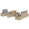 vidaXL Gartensofa-set 8 stk. 7-Sitzanzahl Beige Poly Rattan