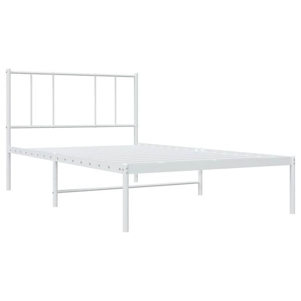vidaXL Bettgestell mit Kopfteil Metall Wei&szlig; 80x200 cm