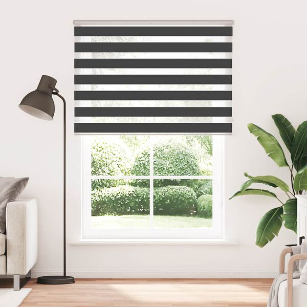 vidaXL Doppelrollo Schwarz 155x230 cm Stoffbreite 150,9 cm Polyester