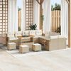 vidaXL Gartensofa-set mit Kissen 18 pcs Beige und Creme Poly-Rattan
