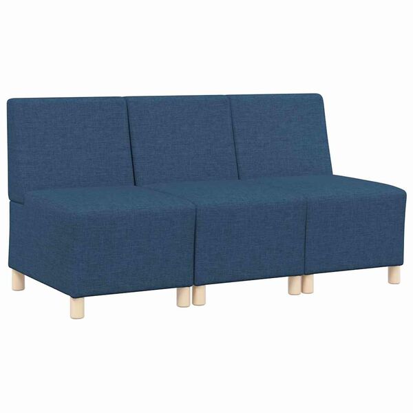 vidaXL Modulares Armfreies Sofa 3 pcs Blau 55 x 74 x 82 cm Stoff