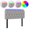 vidaXL LED-Kopfteil hellgrau 100x7x78/88 cm Stoff
