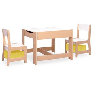 vidaXL Kindertisch mit 2 St&uuml;hlen MDF